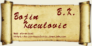 Bojin Kuculović vizit kartica